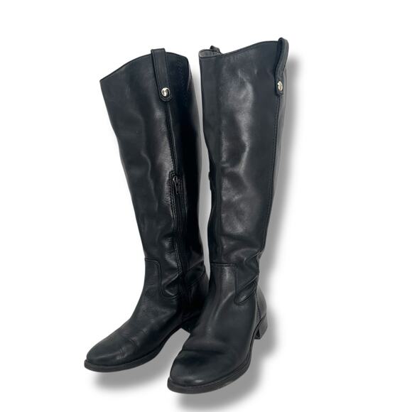 INC Woman's Leather Wide Calf  Knee High Riding Boots 6  Equestrian Moto Cowgirl - Picture 1 of 8